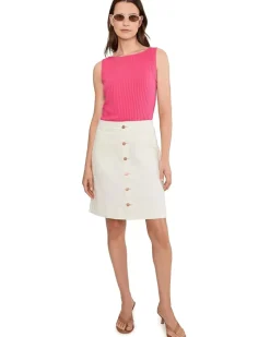 Liverpool Los Angeles Sleeveless Boat Neck Rib Knit Top Women's