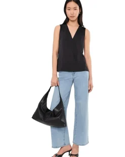 Liverpool Los Angeles Sleeveless V-neck Woven-to-knit Top Women's