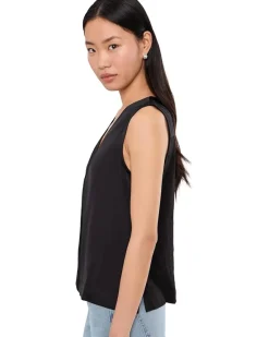 Liverpool Los Angeles Sleeveless V-neck Woven-to-knit Top Women's