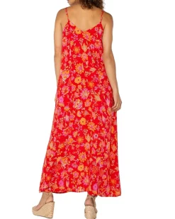 Liverpool Los Angeles Spaghetti Strap Woven Maxi Dress Women's