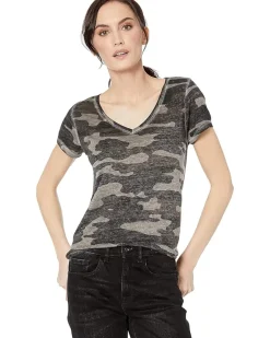 Lucky Brand Camo Burnout Tee Women's
