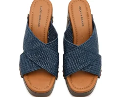 Lucky Brand Casyna Cross Strap Studded Heel Sandals Women's