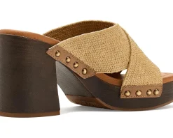 Lucky Brand Casyna Cross Strap Studded Heel Sandals Women's