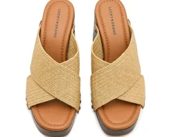 Lucky Brand Casyna Cross Strap Studded Heel Sandals Women's