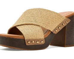 Lucky Brand Casyna Cross Strap Studded Heel Sandals Women's