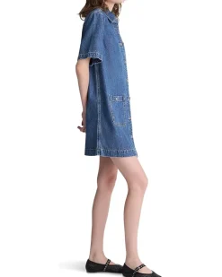 Madewell Airy Denim Boxy Mini Shirtdress Women's