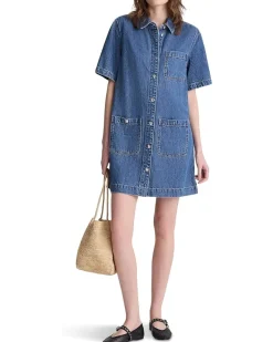 Madewell Airy Denim Boxy Mini Shirtdress Women's