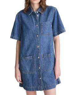 Madewell Airy Denim Boxy Mini Shirtdress Women's