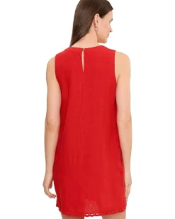 Madewell Embroidered Mini Shift Dress in 100% Linen Women's