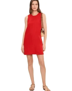 Madewell Embroidered Mini Shift Dress in 100% Linen Women's