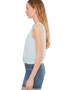 Madewell Lace-Insert Pintuck Sleeveless Top Women's