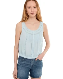 Madewell Lace-Insert Pintuck Sleeveless Top Women's