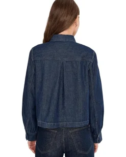 Madewell Long Sleeve Sculptural Sleeve Top In Rinse Wash Women's