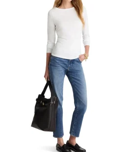 Madewell Side Ruched Slub Long Sleeve Women's
