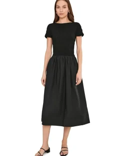 Madewell Smocked Boatneck Midi Dress Women's