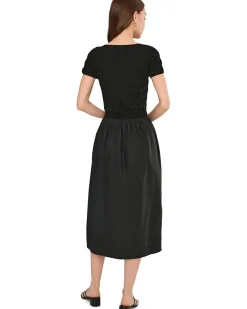 Madewell Smocked Boatneck Midi Dress Women's
