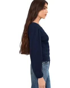 Madewell Smocked Boatneck Top Women's
