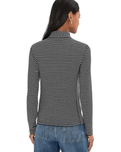 Madewell Stripe Coverstitch Turtleneck Drapey Ray Women's