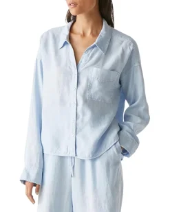 Michael Stars Gracie Crop Button Down Shirt Women's