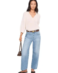 Michael Stars Kali 3/4 Sleeve Ruffle Neck Women's