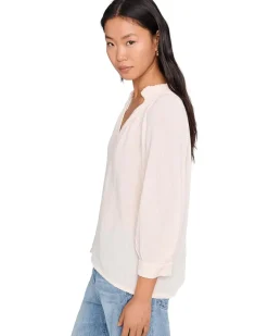 Michael Stars Kali 3/4 Sleeve Ruffle Neck Women's