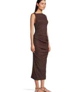 Michael Stars Reign Knife Neck Midi Pleated Dress Women's