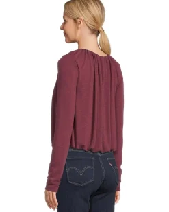 Michael Stars Sona Long Sleeve Bubble Top Women's
