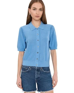 Michael Stars Sparrow Button-Up Collared Top Women's