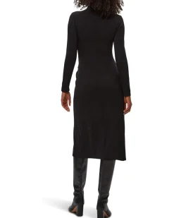 Michael Stars Tish Mock Neck Midi Dress w/ Slit Women's