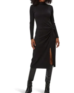Michael Stars Tish Mock Neck Midi Dress w/ Slit Women's