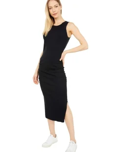 Michael Stars Wren Ultra Rib Midi Dress with Slit Women's