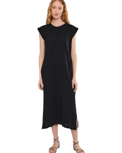 Mod-o-doc Cap Sleeve Column Dress with Conrast Cuffs Women's