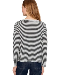 Mod-o-doc Long Sleeve Drop Shoulder Boxy Crew Neck Tee Women's
