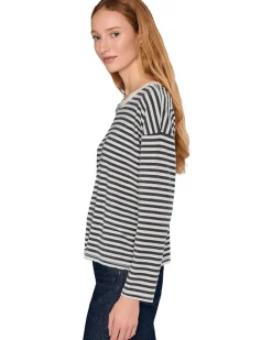 Mod-o-doc Long Sleeve Drop Shoulder Boxy Crew Neck Tee Women's