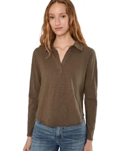 Mod-o-doc Long Sleeve Easy Polo Tee Women's
