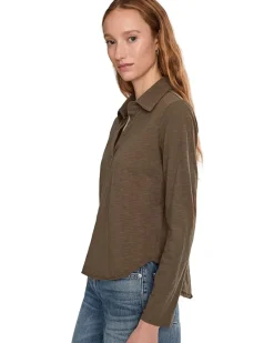 Mod-o-doc Long Sleeve Easy Polo Tee Women's