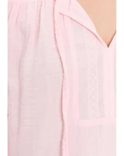 Mod-o-doc Long Sleeve Flowy Top with Lace Yoke Women's