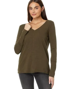 Mod-o-doc Long Sleeve Wide Neck V-Neck Tunic Women's