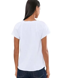 Mod-o-doc Short Sleeve Ruffle Henley Swing Top Women's