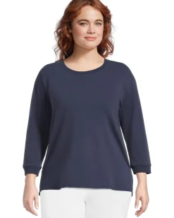 Mod-o-doc 3/4 Sleeve Hi-Lo Tunic with Side Slits Women's