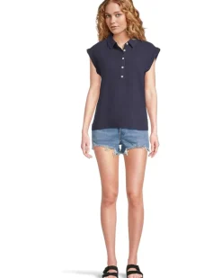 Mod-o-doc Sleeveless Henley Shirt Women's