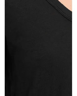 Mod-o-doc 3/4 Sleeve V-Neck Tee with Curved Hem Women's