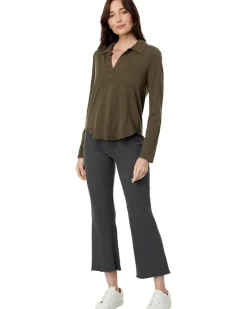 Mod-o-doc Slub Jersey Long Sleeve Easy Polo Tee Women's