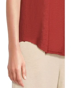 Mod-o-doc V-neck Short Sleeve Tee With Curved Hem Women's
