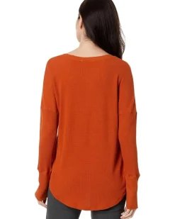 Mod-o-doc Washed Cotton Modal Thermal Long Sleeve V-Neck Tunic Women's