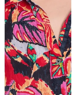 NIC+ZOE Kauai Garden Cotton Crinkle Shirt Women's