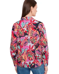 NIC+ZOE Kauai Garden Cotton Crinkle Shirt Women's