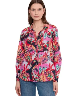 NIC+ZOE Kauai Garden Cotton Crinkle Shirt Women's