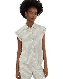 NIC+ZOE Lurex Linen Resort Shirt Women's