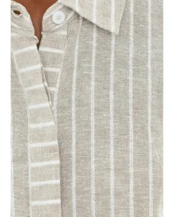 NIC+ZOE Lurex Linen Resort Shirt Women's